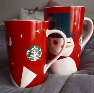 TWO STARBUCKS COLLECTABLE 2012 CHRISTMAS MUGS
